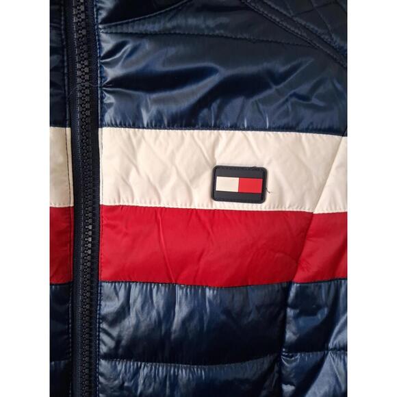 Tommy Hilfiger Sport Ladies Navy Blue Colorblock Quilted Puffer Vest Size S E1 - Picture 4 of 7